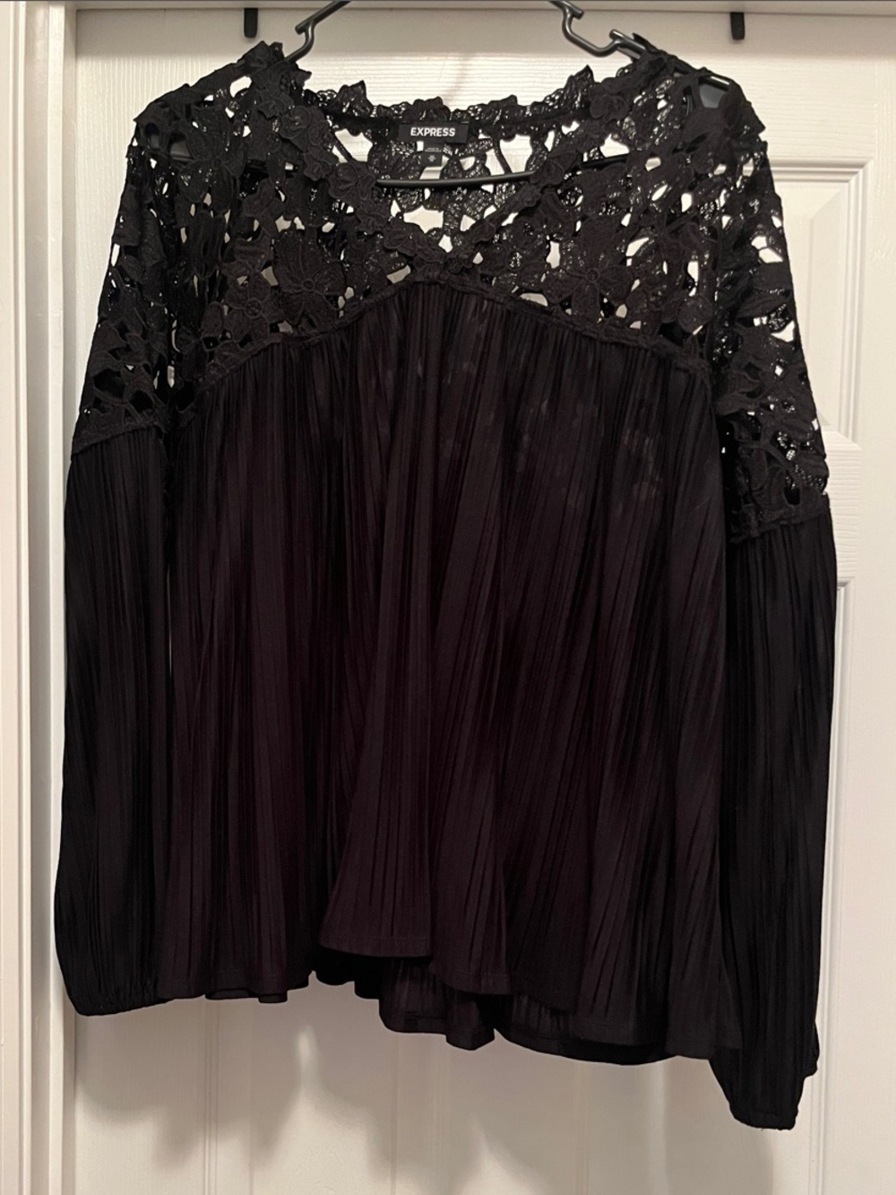 Black Pleated Tunic Top